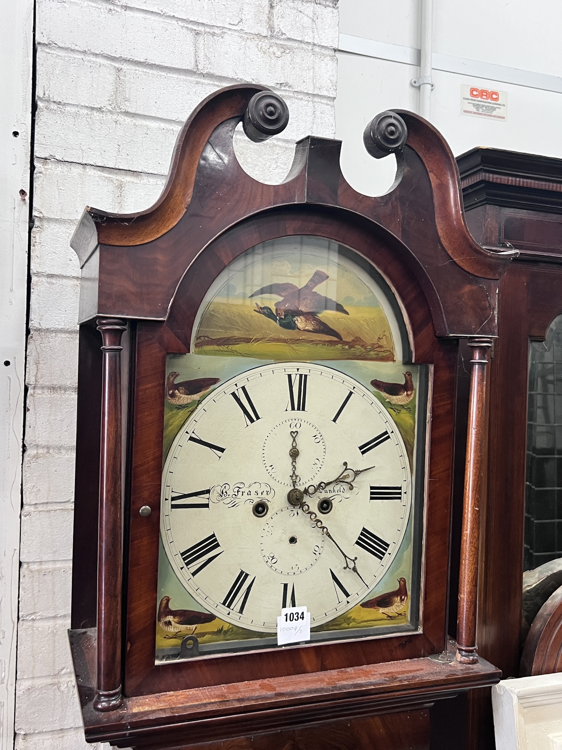 A Victorian mahogany eight day longcase clock, marked Fraser of Dunkeld, height 210cm